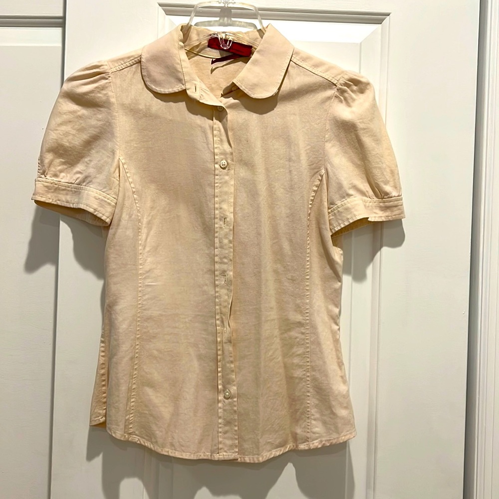 Carolina Herrera tan button down dress shirt